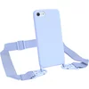 Husa din silicon cu snur textil pentru iPhone SE (2020) / iPhone 7/ iPhone 8 Baby Blue