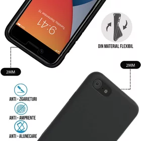 Husa din silicon cu snur textil pentru iPhone SE (2020) / iPhone 7/ iPhone 8