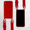 Husa din silicon cu snur textil pentru iPhone X/ iPhone XS Red