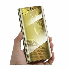Husa Flip Mirror pentru Galaxy A70 Gold