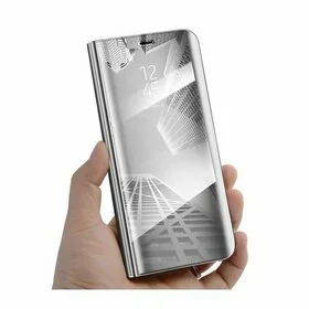Husa Flip Mirror pentru Galaxy Grand Prime Pro (J250FD - J2 Pro 2018) Silver