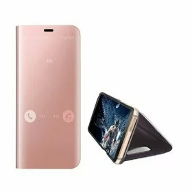 Husa Flip Mirror pentru Galaxy J4 (2018) Rose Gold