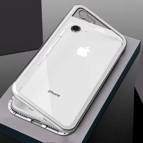 Husa iPhone SE 2 (2020) / iPhone 7 / iPhone 8 model cu Bumper Magnetic si Spate din Sticla Securizata
