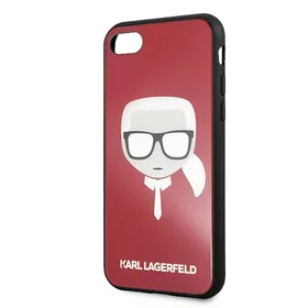 Husa Karl Lagerfeld - Iconic Karl`s Head cu sclipici pentru iPhone 7 / 8 Red