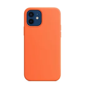 Husa MagSafe magnetica din Silicon pentru iPhone 12 Pro / iPhone 12 Orange