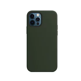 Husa MagSafe magnetica din Silicon pentru iPhone 12 Pro Max Dark Green
