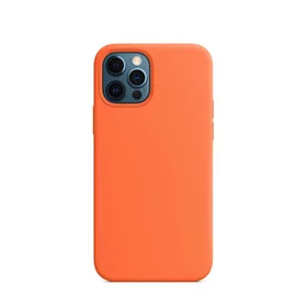 Husa MagSafe magnetica din Silicon pentru iPhone 12 Pro Max Orange