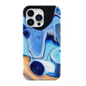 Husa MarbleFigure pentru iPhone 13 Pro Blue