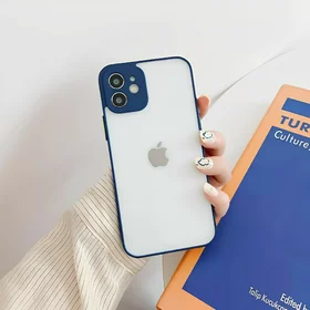 Husa Mily Case din silicon flexibil transparent si bumper colorat pentru iPhone 12 Mini Navy