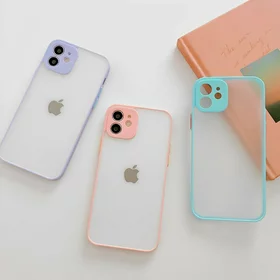Husa Mily Case din silicon flexibil transparent si bumper colorat pentru iPhone 12 Mini
