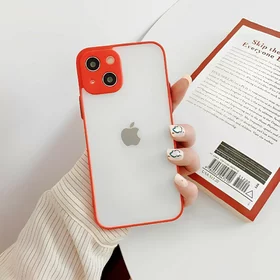 Husa Mily Case din silicon flexibil transparent si bumper colorat pentru iPhone 13 Mini Red