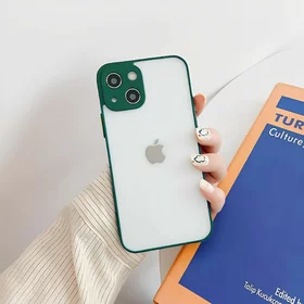 Husa Mily Case din silicon flexibil transparent si bumper colorat pentru iPhone 13 Mini Dark Green