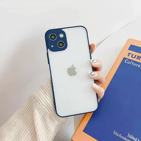 Husa Mily Case din silicon flexibil transparent si bumper colorat pentru iPhone 13 Mini Navy