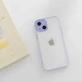 Husa Mily Case din silicon flexibil transparent si bumper colorat pentru iPhone 13 Mini Purple