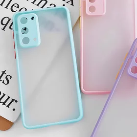 Husa Mily Case din silicon flexibil transparent si bumper colorat pentru Samsung Galaxy S20 Blue