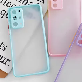 Husa Mily Case din silicon flexibil transparent si bumper colorat pentru Samsung Galaxy S20+