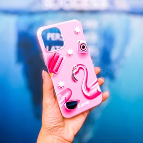 Husa pentru iPhone 11 Pro din silicon cu Flamingo