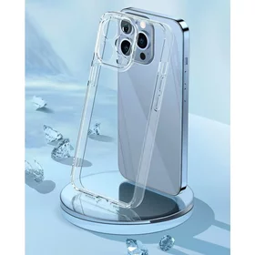 Husa pentru iPhone 13 Pro transparenta din silicon cu cadru protectiv pentru camera