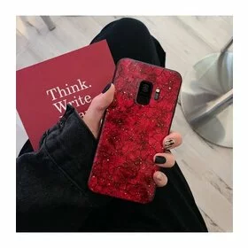 Husa protectie cu model marble pentru Galaxy A7 (2018) Red