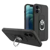 Husa Ring Silicone Case cu functie stand pentru iPhone 12 Mini Black