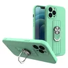 Husa Ring Silicone Case cu functie stand pentru iPhone 12 Pro Max Mint