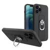 Husa Ring Silicone Case cu functie stand pentru iPhone 12 Pro Max Black
