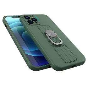 Husa Ring Silicone Case cu functie stand pentru iPhone 12 Pro Max