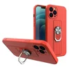 Husa Ring Silicone Case cu functie stand pentru iPhone 13 Pro Red