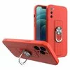 Husa Ring Silicone Case cu functie stand pentru Samsung Galaxy S21 5G Red