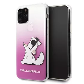 Husa transparenta Karl Lagerfeld (Choupette Fun) pentru iPhone 11 Pro Max Pink