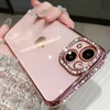 Husa transparenta Luxury Diamond Glitter pentru iPhone 13 Pink