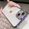 Husa transparenta Luxury Diamond Glitter pentru iPhone 13 Purple
