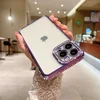 Husa transparenta Luxury Diamond Glitter pentru iPhone 13 Pro Max Purple