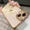 Husa transparenta Luxury Diamond Glitter pentru iPhone 14 Pro Max Gold