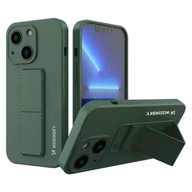 Husa Wozinsky din silicon flexibil cu functie stand pentru iPhone 13 Mini Green