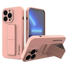 Husa Wozinsky din silicon flexibil cu functie stand pentru iPhone 13 Pro Pink