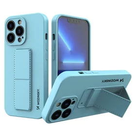 Husa Wozinsky din silicon flexibil cu functie stand pentru iPhone 13 Pro Blue