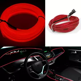 Lumini ambientale LED interior masina, 5m Red