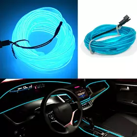 Lumini ambientale LED interior masina, 5m Light Blue