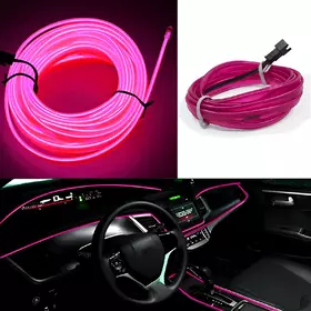 Lumini ambientale LED interior masina, 5m Pink