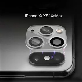 Protectie camera spate tempered glass negru pentru iPhone X / X / XS MAX  tip camera iPhone 11 Pro