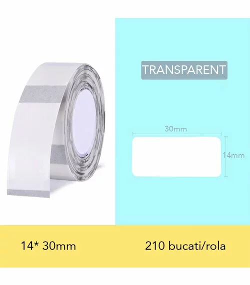 Rola de etichete transparente pentru imprimanta termica wireless