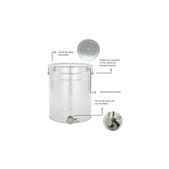 Maturator din inox, 300 l, canea inox, cleme prindere capac si garnitura silicon, manere, Classic Line picture - 1