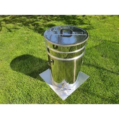 Maturator inox alimentar PRO 55 kg cu manere, inchidere capac si sita dubla