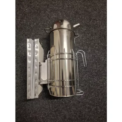 Afumător inox profesional ranforsat, capac rotund, cu cilindru