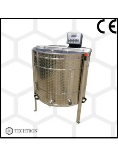 Centrifuga apicola reversibila 6 rame cuib 1/1, inox alimentar AISI 304 0.8 mm, Ø950 mm electrica 220V/12V, full automat, Techtron PREMIUM