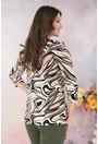 Bluza alba cu imprimeu abstract bej
