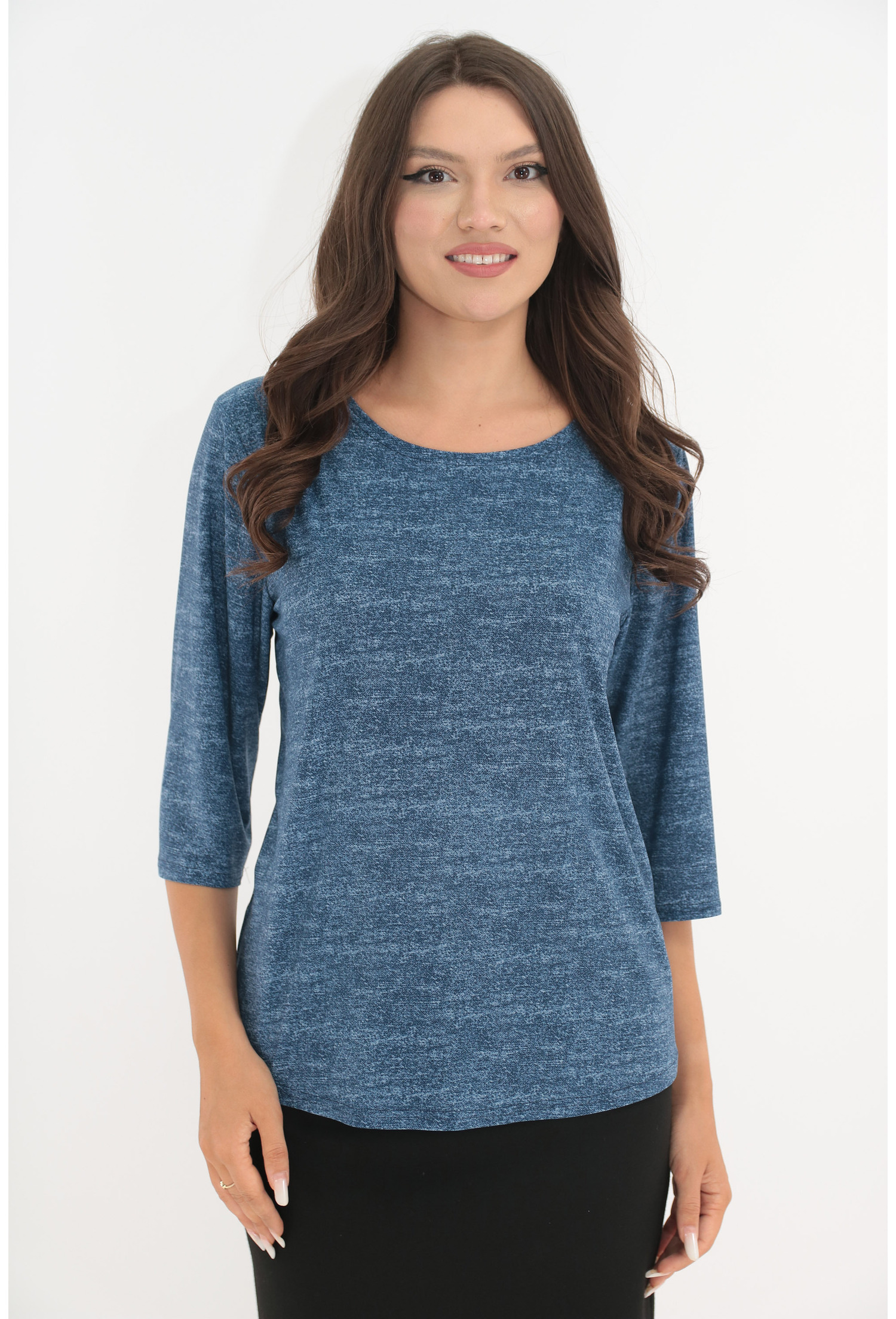Bluza albastra cu imprimeu pepit