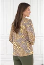 Bluza bej cu imprimeu abstract galben
