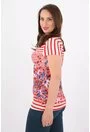 Bluza cu dungi rosii si print floral